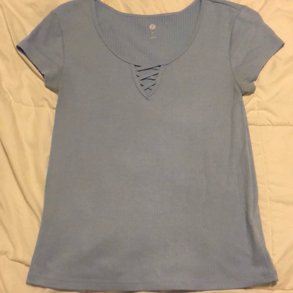 Periwinkle ribbed t-shirt